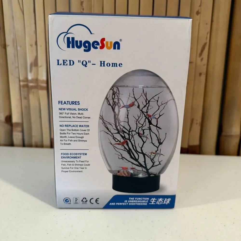 HugeSun LED Q Home Egg Aquarium Decorative Light Black Base Open Box New